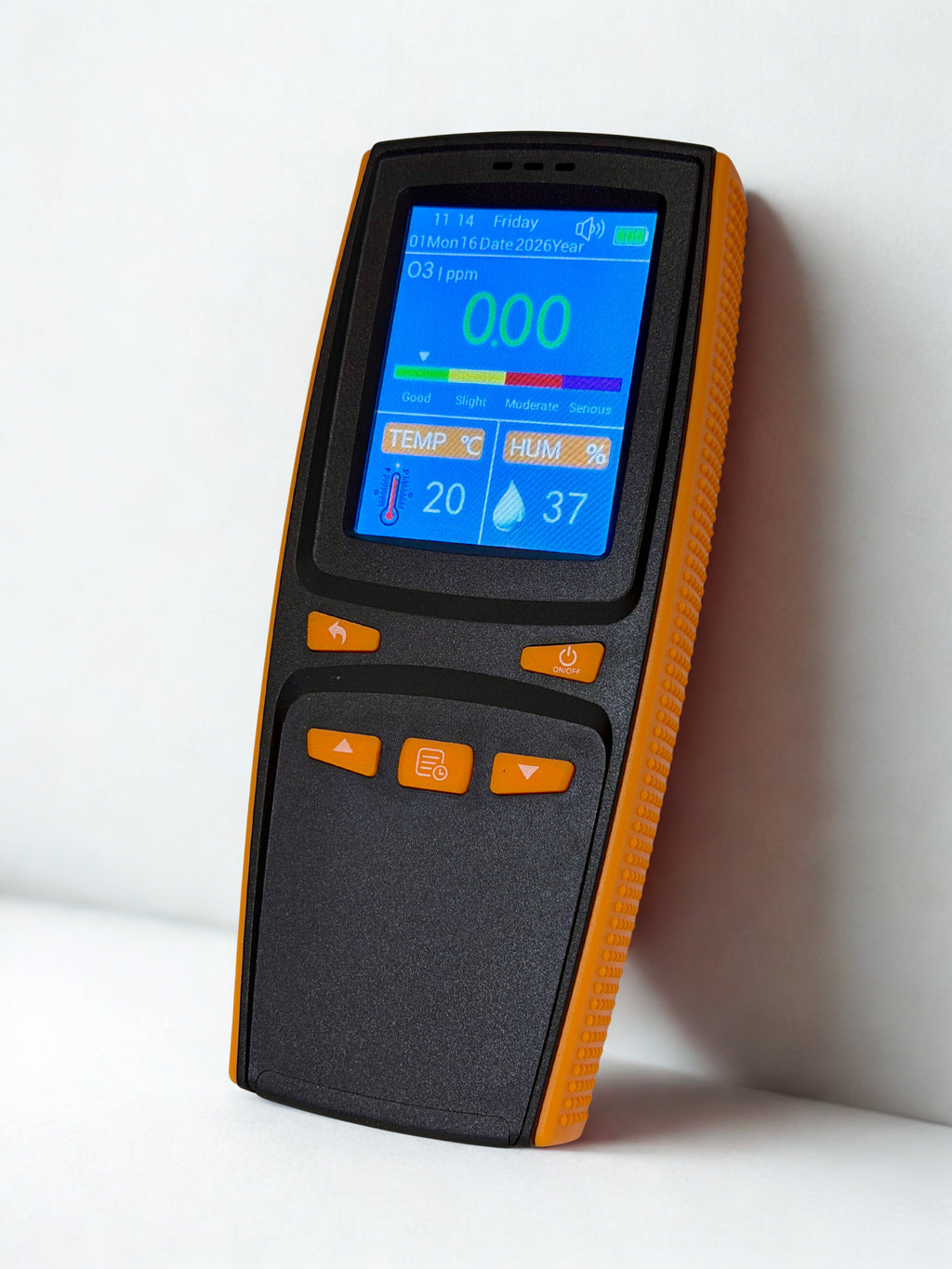 Dienmern DM509 O₃ Ozone Meter – Hordozható ózonmérő, hőmérséklet- és páratartalom-érzékeléssel